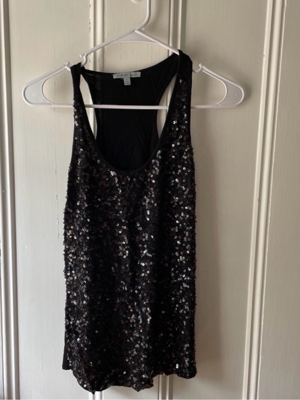 Sequin Racerback Tank - Black